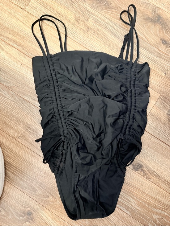 Aqua Other - Aqua Black Ruched One-Piece Swimsuit